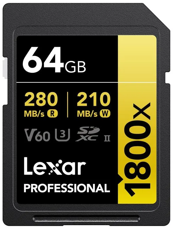 Lexar Professional Gold 1800x SD - 280MB/s - 64GB