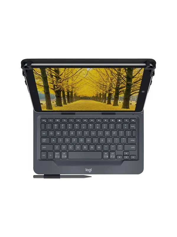 Logitech Universal - keyboard and folio case - QWERTY - Italian - Tastatur & Folio set - Italiensk - Svart