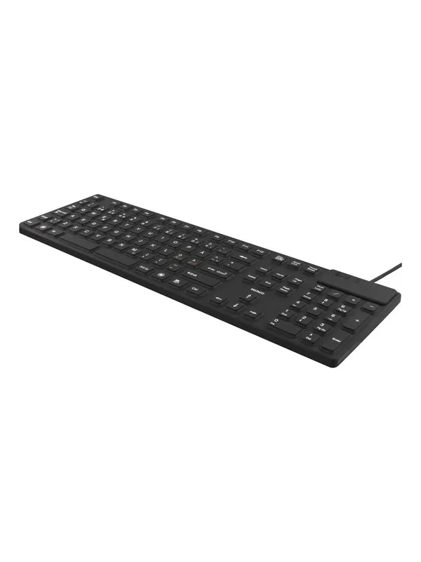 Deltaco Rubberized Keyboard Silicone Full Size (Nordic) - Tangentbord - Nordisk - Svart