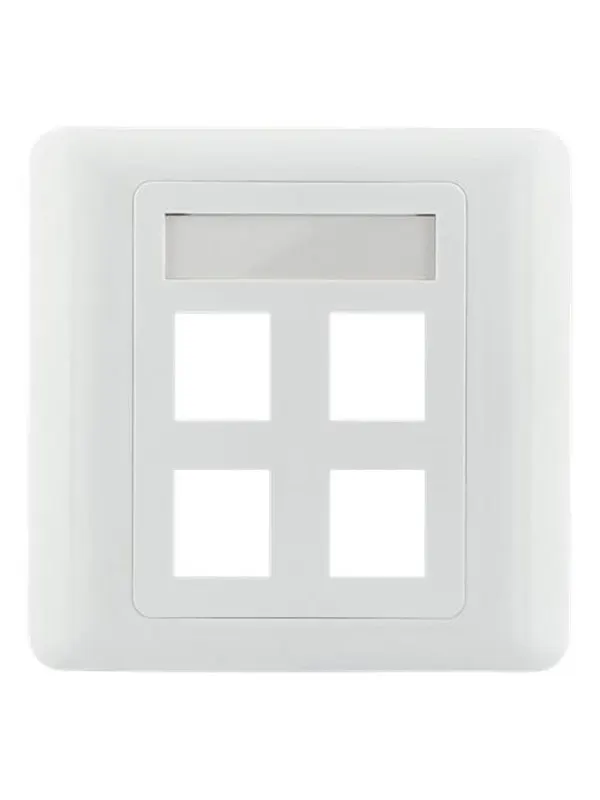 Deltaco VR-228 Flush mount for Keystone 4-Ports White