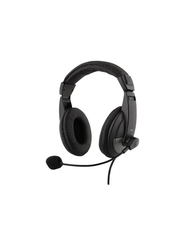 Deltaco HL-50 - Headset - full size - wired - 3.5 mm jack - black