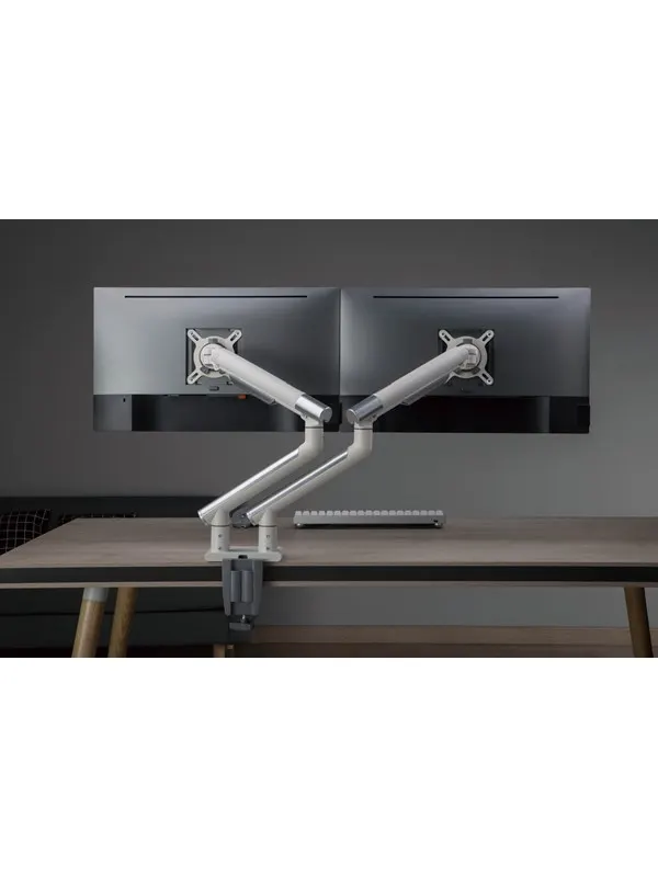Alterzone Arm Duo USB dubbel monitorarm med 2 x USB 3.0-portar, Vit