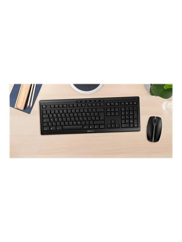 Cherry STREAM DESKTOP - Tastatur & Mus set - Nordisk - Svart