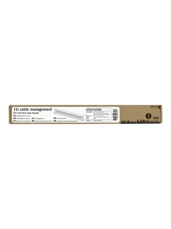 Deltaco 19" cable management metal finger duct a