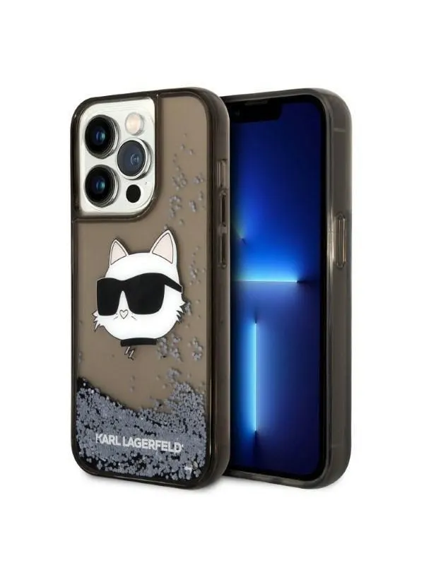 Karl Lagerfeld KLHCP14LLNCHCK iPhone 14 Pro 6.1" black/black hardcase Glitter Choupette Head