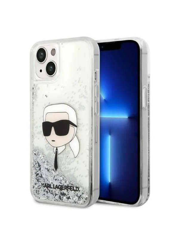 Karl Lagerfeld KLHCP14MLNKHCH iPhone 14 Plus 6.7" silver/silver hardcase Glitter Karl Head