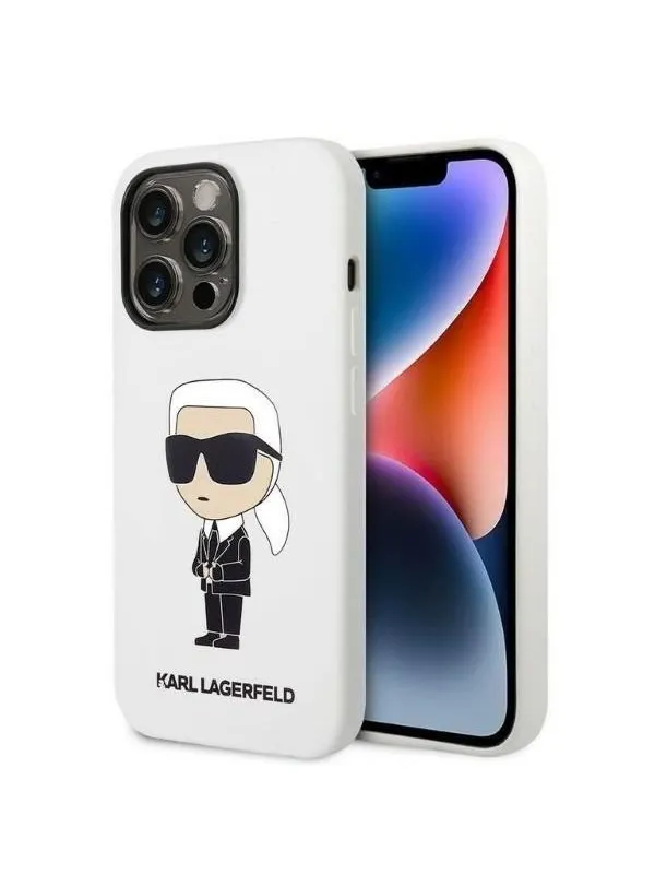 Karl Lagerfeld KLHCP14LSNIKBCH iPhone 14 Pro 6.1" hardcase white/white Silicone Ikonik