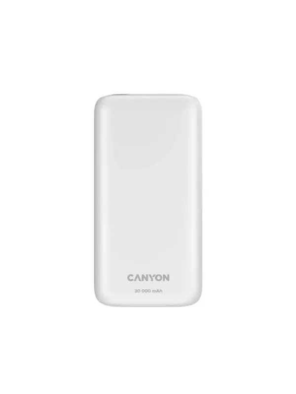 Canyon PB-301 30000mAh Powerbank PD 20W, Vit - 30000 mAh