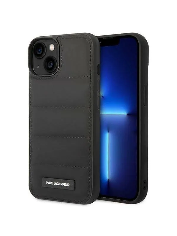 Karl Lagerfeld Puffy Elongated Logo iPhone 14 Case - Black