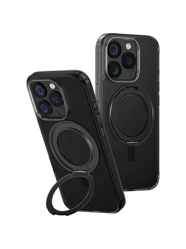 UNIQ Swivix 360 Rotating Kickstand Case for iPhone 16 Pro - Black