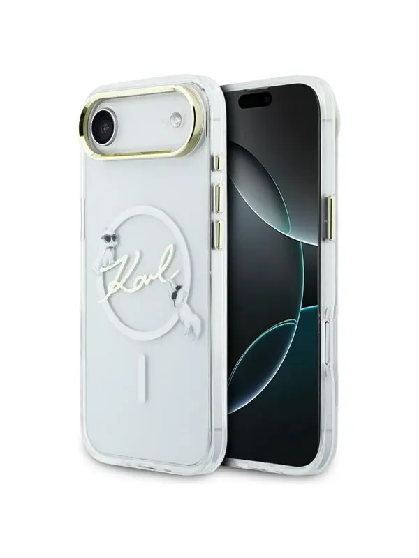 Karl Lagerfeld IML Choupettes Karl Script Logo MagSafe iPhone Air Case - Clear