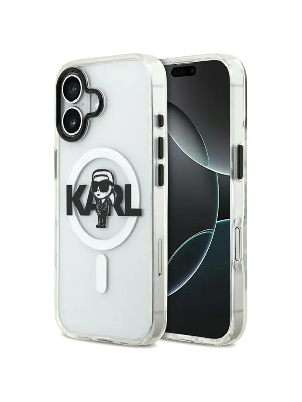 Karl Lagerfeld IML Karl Sketch Logo MagSafe Case for iPhone 17 - Transparent