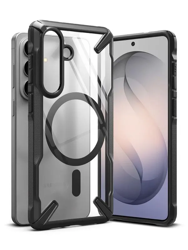 Ringke Fusion X Magnetic MagSafe Case for Samsung Galaxy S26 - Clear and Black