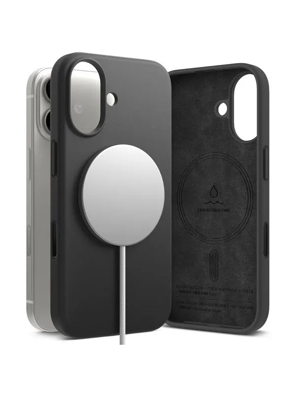 Ringke Silicone Magnetic MagSafe Case for iPhone 17 - Black