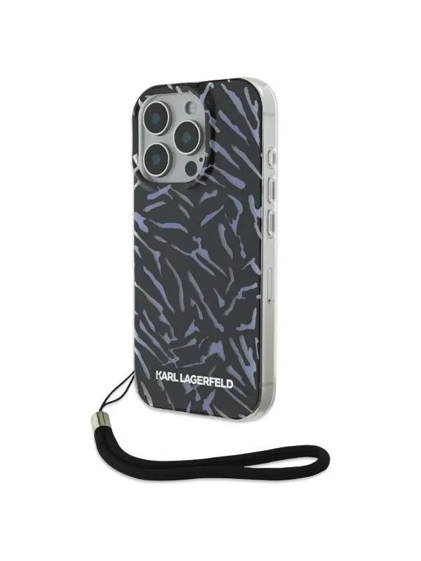 Karl Lagerfeld Zebra With Cord iPhone 16 Pro Case - Purple