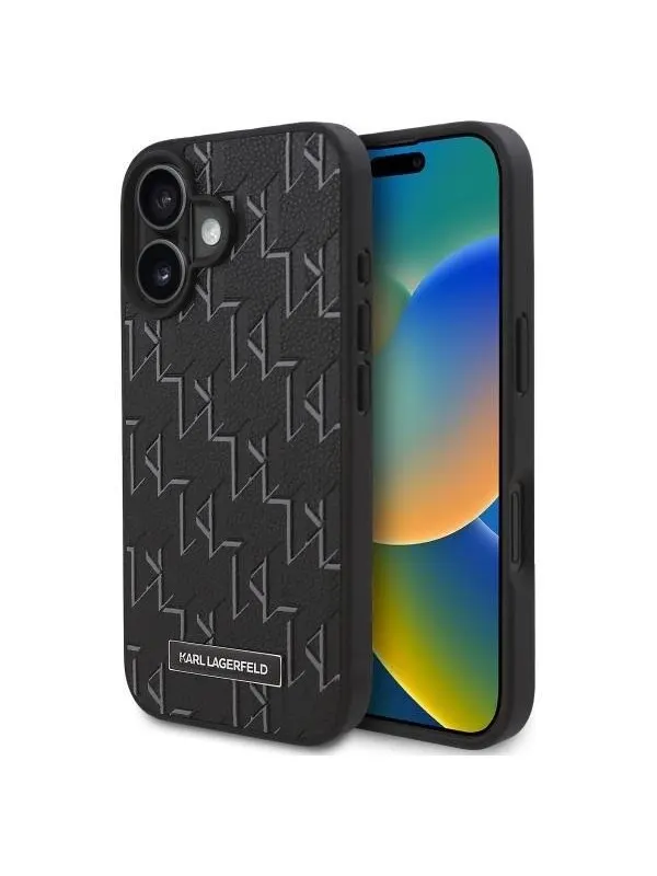 Karl Lagerfeld Hot Stamp Magsafe iPhone 16 Plus Case - Black