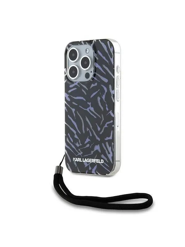 Karl Lagerfeld Zebra With Cord iPhone 15 Pro Max Case - Purple