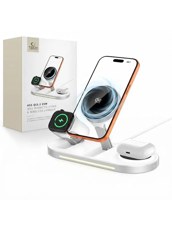 Tech-Protect A51 MagSafe 3in1 25W QI2.2 Wireless Charger - White
