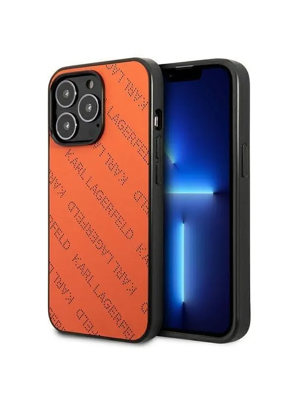 Karl Lagerfeld Perforated Allover iPhone 13 Pro Max 6.7" Case - Orange