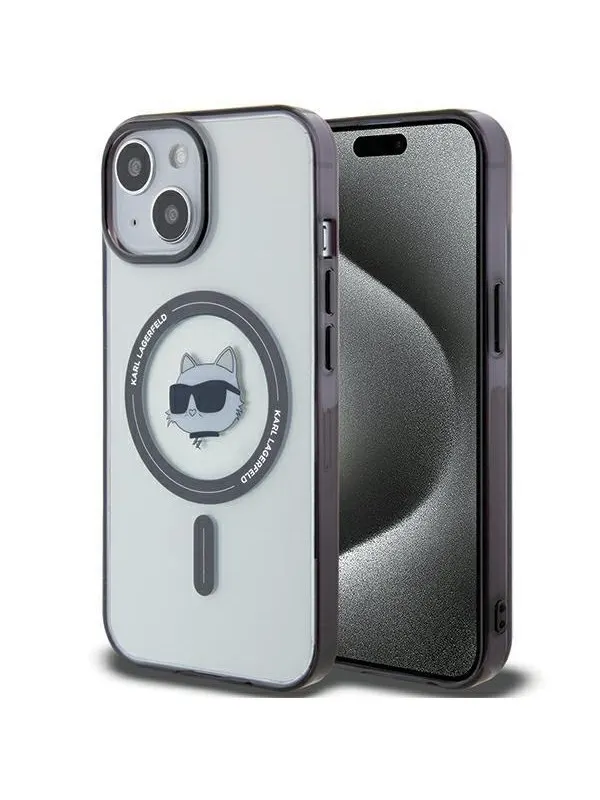Karl Lagerfeld KLHMP15SHCHNOTK iPhone 15 6.1" transparent hardcase IML Choupette`s Head MagSafe