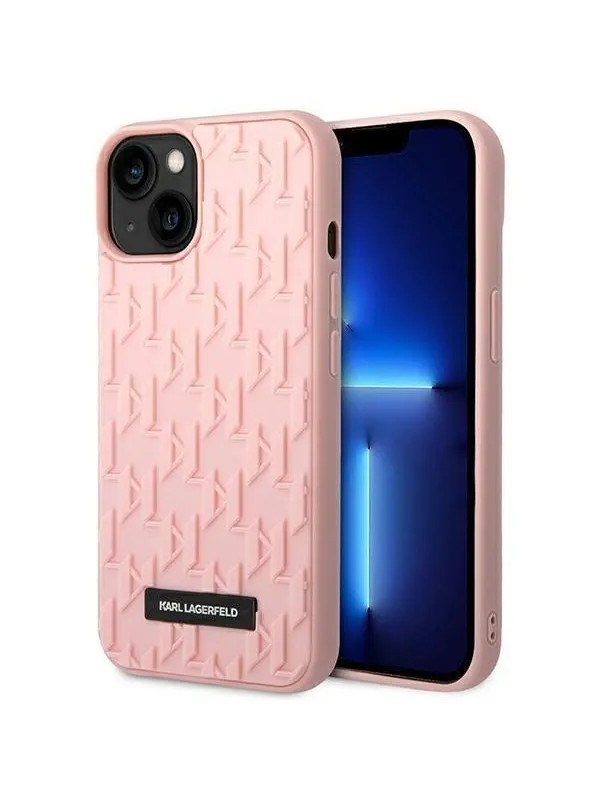 Karl Lagerfeld 3D Monogram Case for iPhone 14 Plus - Pink