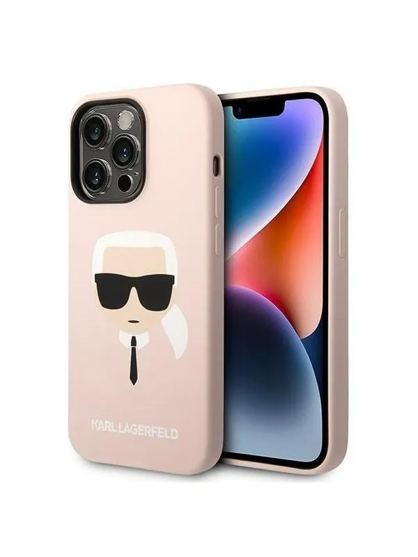 Karl Lagerfeld KLHMP14XSLKHLP iPhone 14 Pro Max 6.7 "hardcase light pink / light pink Silicone Karl`s Head Magsafe