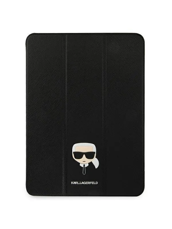 Karl Lagerfeld Saffiano Karl Head Book Cover for iPad Pro 11" - Black