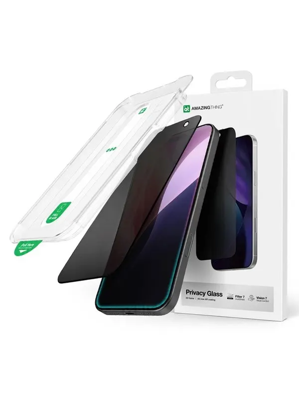 AmazingThing Titan Vision 7 Tempered Glass for iPhone 17 Pro Max Privacy