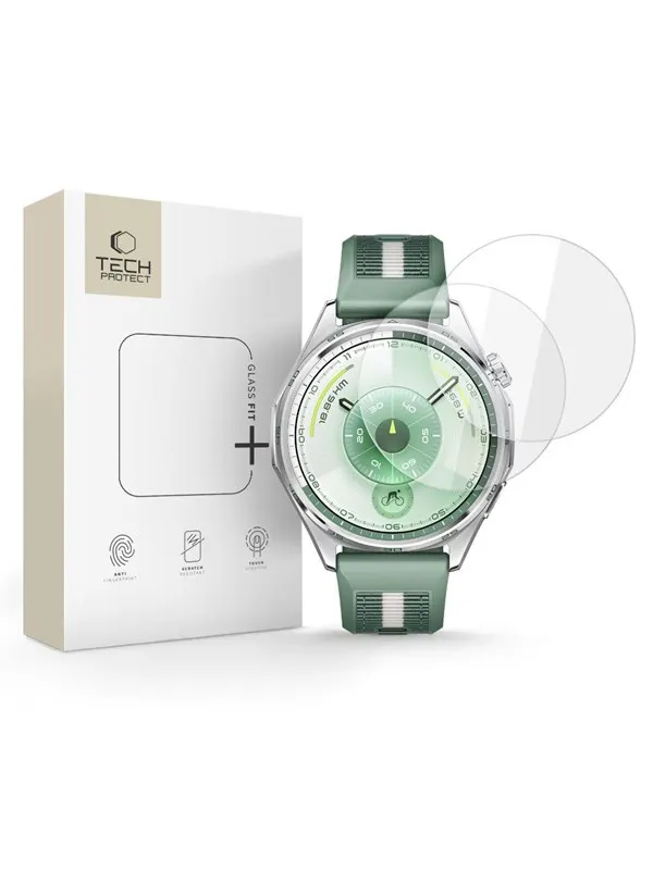 Tech-Protect Glass Fit+ 2-pack Tempered Glass for Huawei Watch GT 6 46mm - Clear