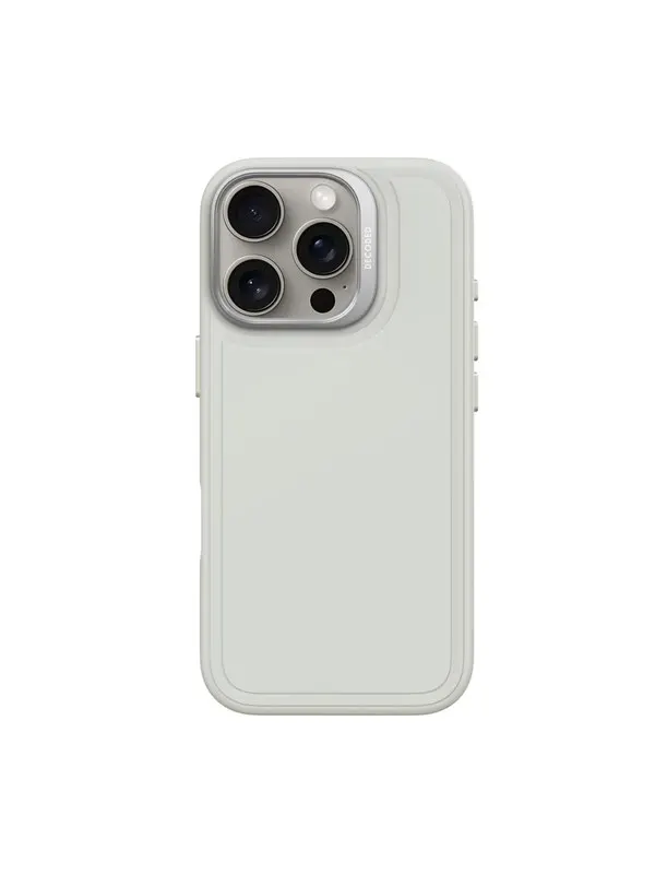 Decoded AntiMicrobial Silicone StacksBackcover for iPhone 16 Pro Stone Grey (Cla