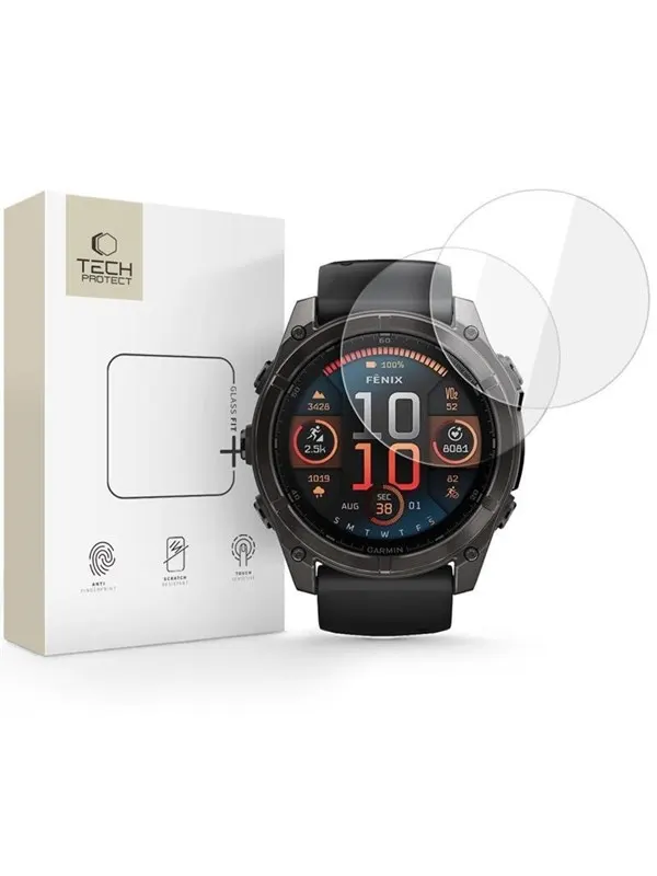 Tech-Protect  Glass Fit+ 2-pack Tempered Glass for Garmin Fenix 8 51 mm - Clear