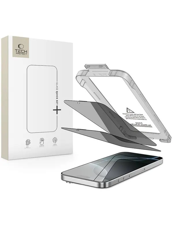 Tech-Protect  Quick Set Spy+ 2-pack Privacy Glass for iPhone 16 Pro