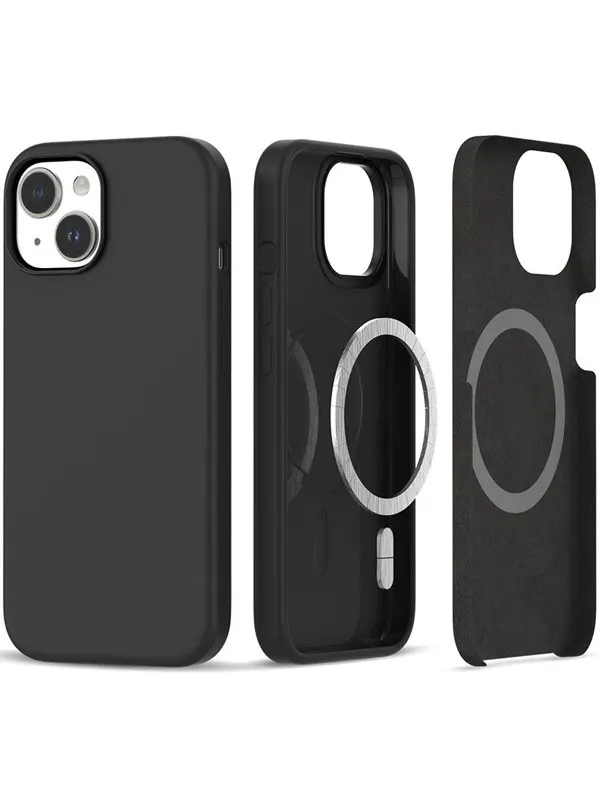 Tech-Protect Silicone MagSafe Case for iPhone 15 - Matte Black