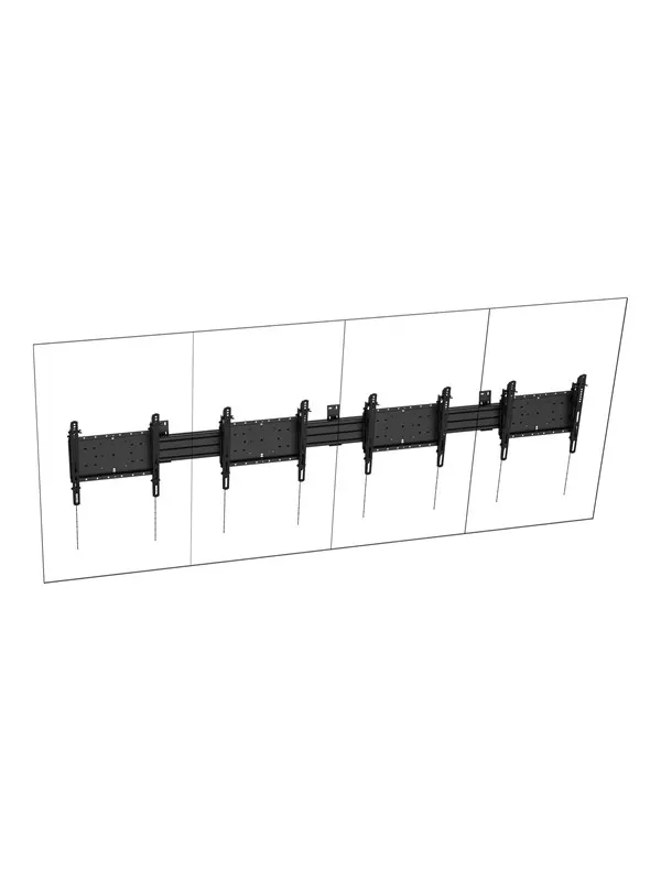 Vision mounting kit - heavy-duty - for 4 LCD displays - portrait - black - Max 120 kg - recommended for 55"