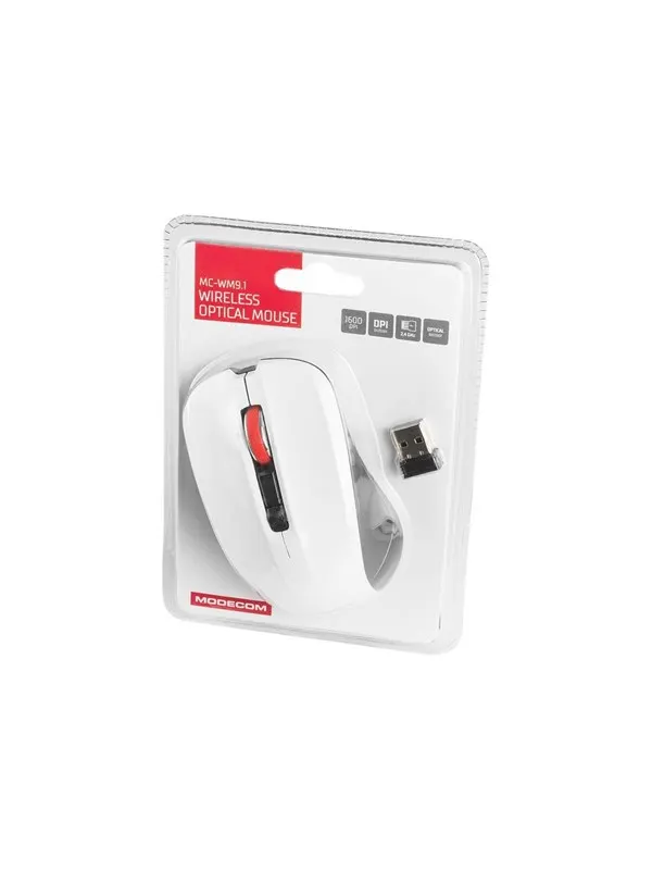 MODECOM MC-M9.1 - Mouse - Optic - 4 knappar - Vit