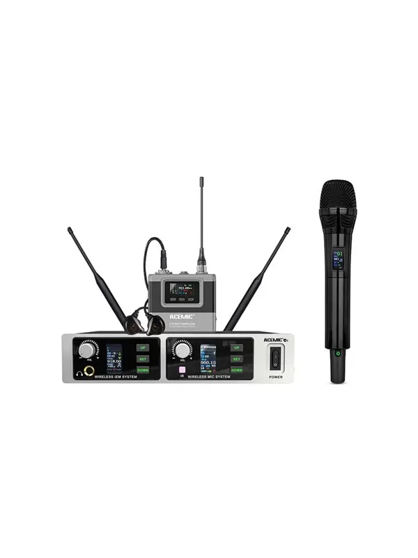 Acemic M2 - Allt-i-ett trådlöst mikrofon- och in-ear-monitorsystem