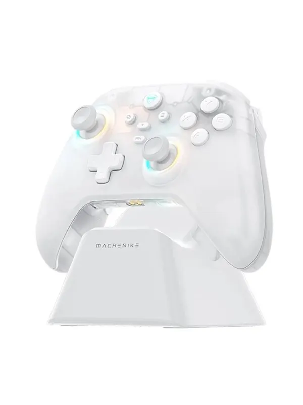 Machenike G3 V2 Wireless Gaming Controller with Charging Station - White - Wireless Controller