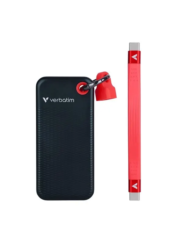 Verbatim Pocket SSD - USB 3.2 Gen 2 - Svart / Röd