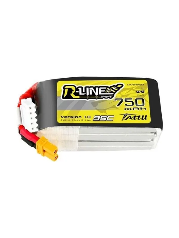Gens ace &amp;Tattu - Tattu R-Line 750mAh 14.8V 95C 4S1P Battery JST-XHR