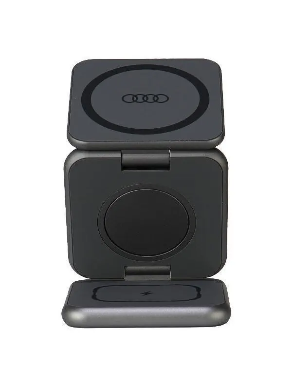 Audi Big Logo foldable inductive charger 3in1 0 - Grey