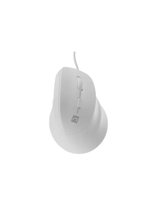 Natec CRAKE 2 PRO - vertical mouse - USB - white - Vertical mouse - Optic - 6 knappar - Vit