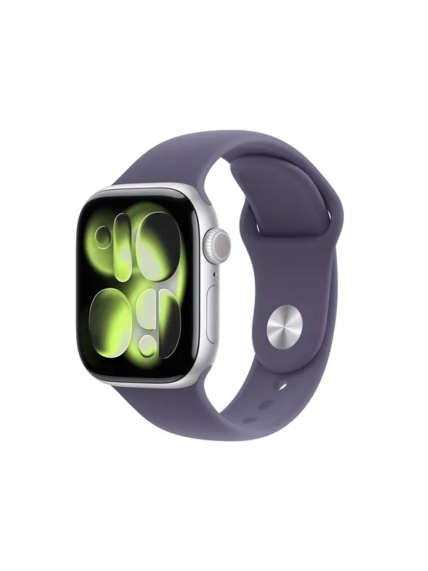 Apple Watch Series 11 GPS + Cellular 42mm Silver Aluminium Case with Purple Fog Sport Band - M/L