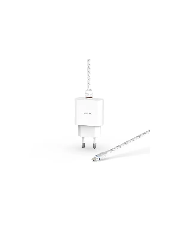 Unisynk Lightning Charger Kit EU PD 20W 2m - White