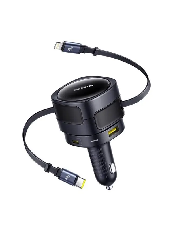 Baseus Enjoyment Max Car Charger 90W USB-C Lightning USB-A USB-C Ports - Black
