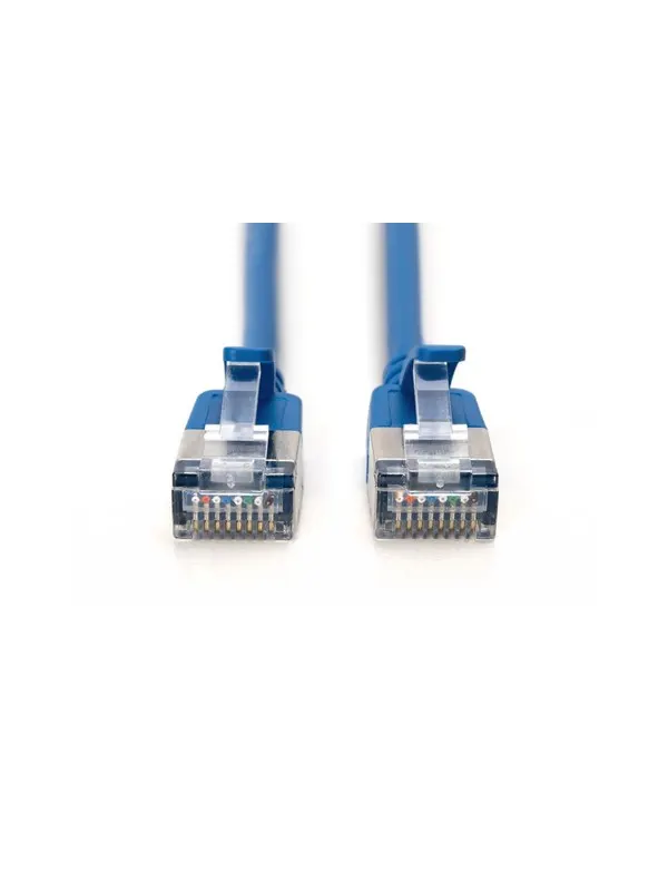 DIGITUS CAT 6A F-FTP Slim Patch Cord - 0.5m - Blå - 0.5m
