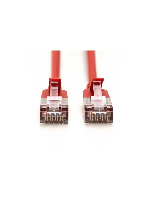 DIGITUS CAT 6A F-FTP Slim Patch Cord - 0.5m - Röd - 0.5m