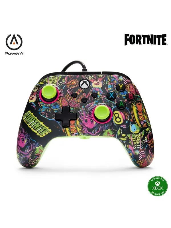 PowerA Advantage, handkontroll med sladd till Xbox Series X|S - Fortnite lysande