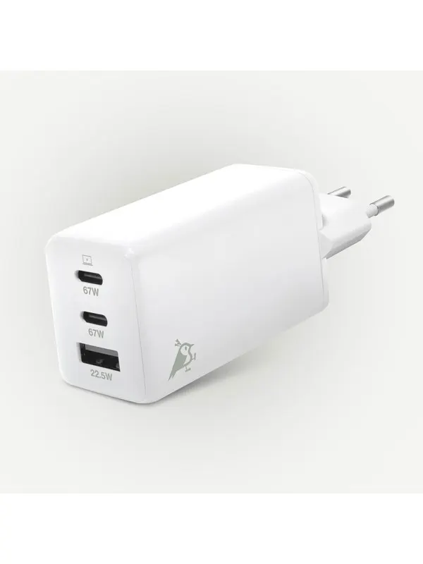 Aqiila Chargebird W3 - GaN Charger - 65W PD QC (2x USB-C + USB-A)