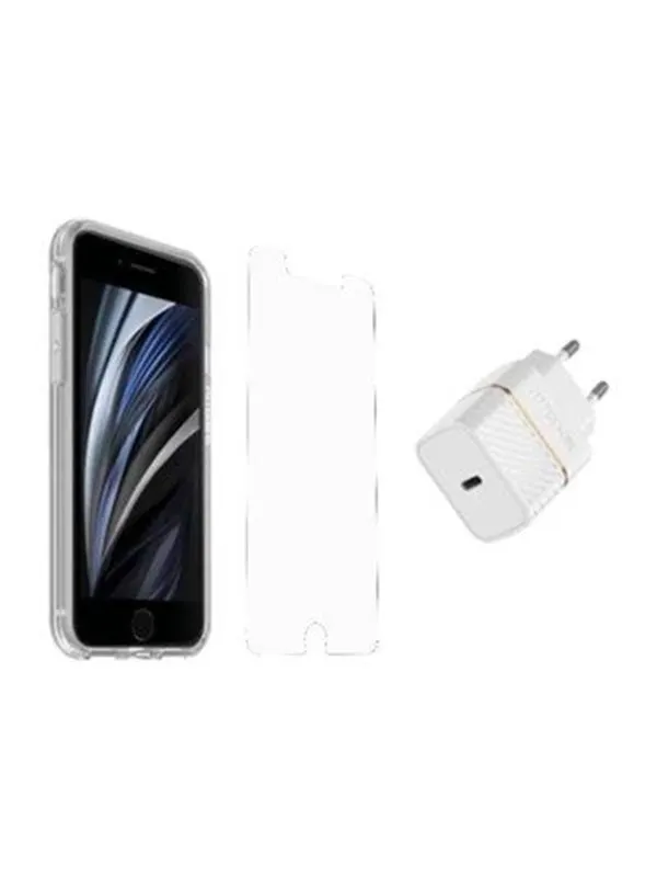 OtterBox KIT Apple iPhone SE (3rd/2nd gen)/8/7 (React Clear/Trusted Glass/EU USB-C Wall Charger 20W - white)