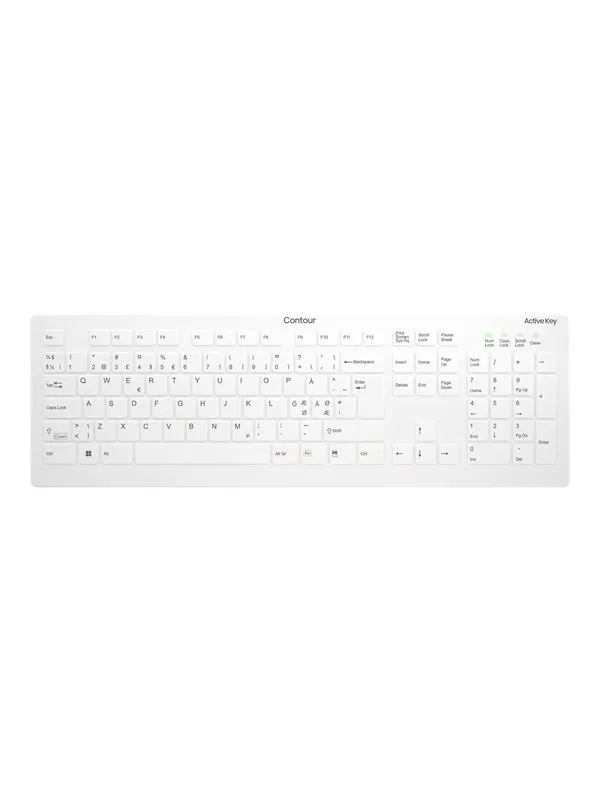 Cherry Active Key AK-C8112 - keyboard - wipe disinfection flat key profile - QWERTY - Pan Nordic - white Input Device - Tangentbord - Nordisk - Vit